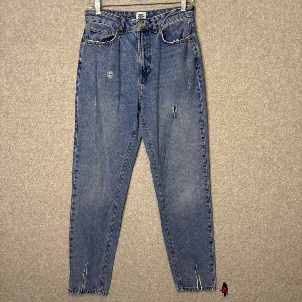 BDG Urban Outfitters Women's 28 Mom High Rise Distressed Blue Denim Jeans Boho